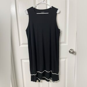 J.Jill Wearever Black Sleeveless Dress with White Trim – Size L